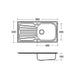 Armitage Shanks Sandringham Select Sink, Inset Stainless Steel Single Bowl Complete with 1-1/2inch Basket Strainer Waste - Unbeatable Bathrooms