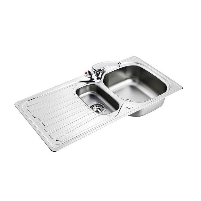 Armitage Shanks Sandringham Inset Stainless Steel Kitchen Sink Pack with Drainer and Sandringham Dual Control Mixer - Unbeatable Bathrooms