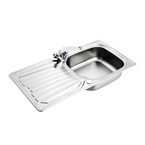 Armitage Shanks Sandringham Inset Stainless Steel Kitchen Sink Pack with Drainer and Sandringham Dual Control Mixer - Unbeatable Bathrooms