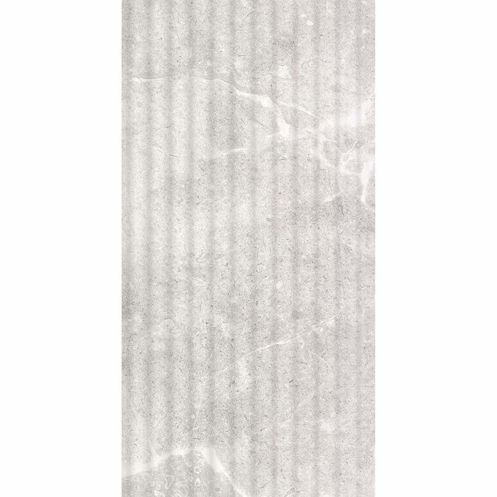Splendour Agora 300x600 Light Grey Gloss Marble Effect Ceramic Decor Wall Tiles - Unbeatable Bathrooms