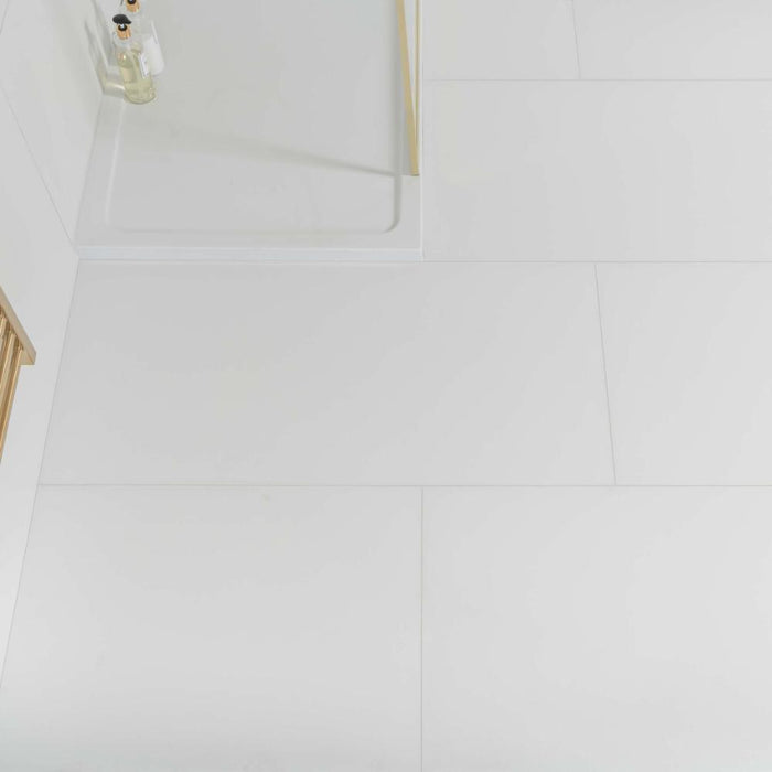 Splendour Alaska 1200x600 Mate White Matt Tiles - Unbeatable Bathrooms