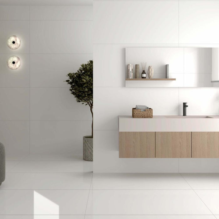 Splendour Alaska 1200x600 White Gloss Porcelain Tiles - Unbeatable Bathrooms