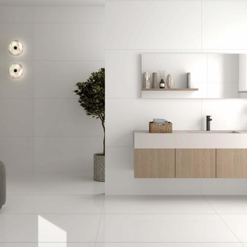 Splendour Alaska 1200x600 White Gloss Porcelain Tiles - Unbeatable Bathrooms