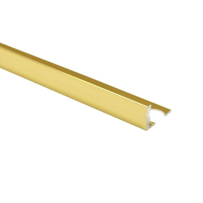 Splendour Aluminium Straight Edge Trim Bright Brass 10mm - Unbeatable Bathrooms