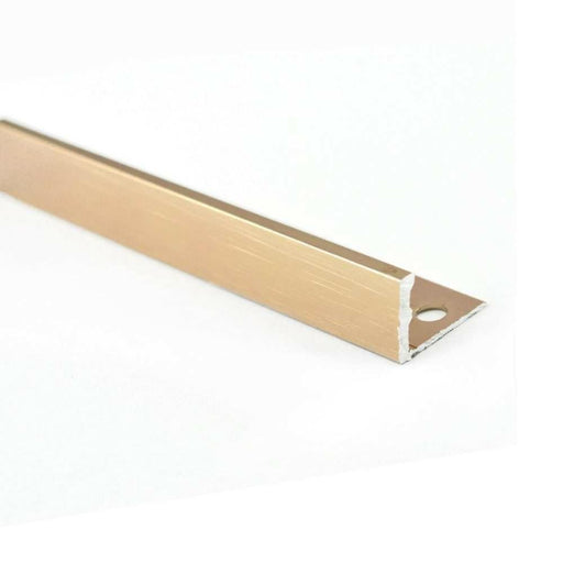 Splendour Aluminium Straight Edge Trim Brushed Copper 10mm - Unbeatable Bathrooms