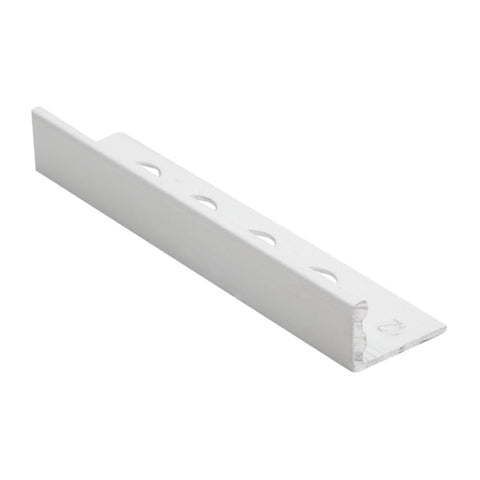 Splendour Aluminium Straight Edge Trim White 10mm - Unbeatable Bathrooms