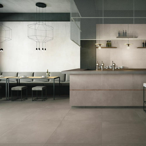 Splendour Azuma 600x600 AGRM Silver GreyConcrete Effect Tiles - Unbeatable Bathrooms