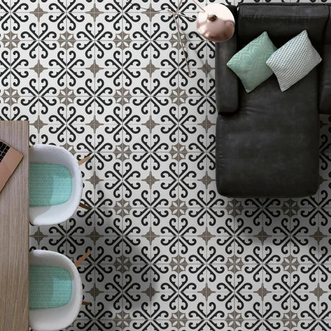 Splendour Bello 450x450 Derby Matt Grey Patterned Floor Tiles - Unbeatable Bathrooms