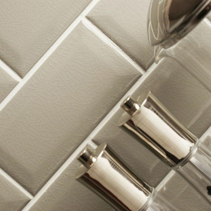 Splendour Biselado 150x75 Craquele Grey Metro Tiles - Unbeatable Bathrooms