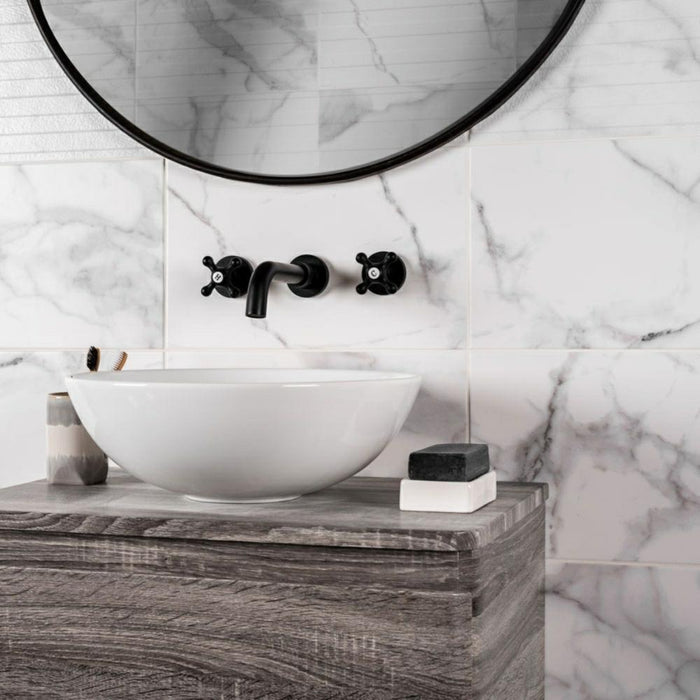 Splendour Calacatta 400x250 Grey Marble Effect Tiles - Unbeatable Bathrooms