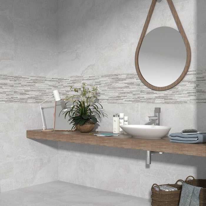 Splendour Cipriani 613x303 Gris Rlv Mix Stone Effect Tiles - Unbeatable Bathrooms