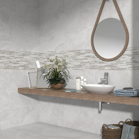 Splendour Cipriani 613x303 Gris Rlv Mix Stone Effect Tiles - Unbeatable Bathrooms