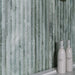 Splendour Fluted Travertino 1200x400 Jungle Green Decor Wall Tiles - Unbeatable Bathrooms
