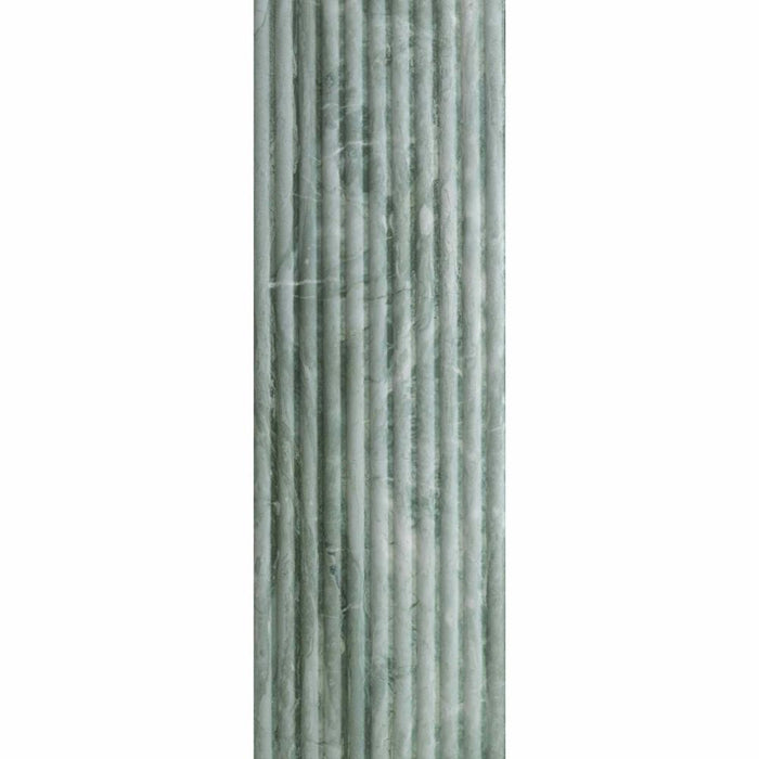 Splendour Fluted Travertino 1200x400 Jungle Green Decor Wall Tiles - Unbeatable Bathrooms