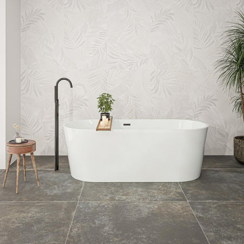 Splendour Forall 1200x600 White Matt Patterned Wall Tiles - Unbeatable Bathrooms