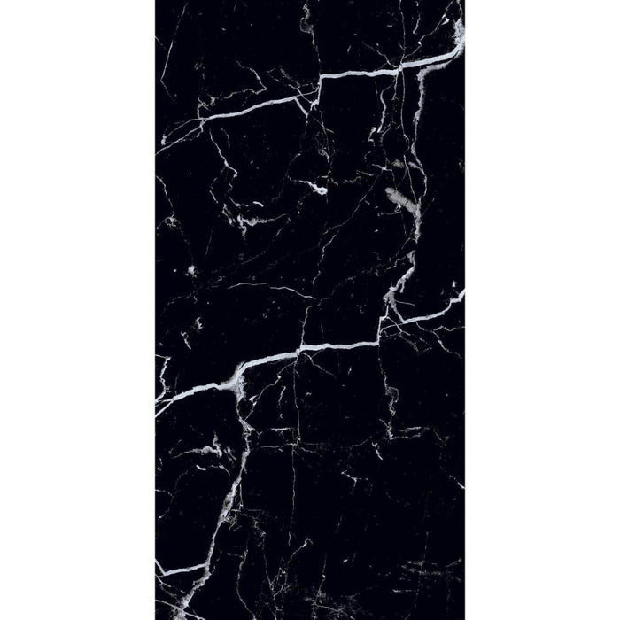 Splendour Genova 1200x600 Black Polished Marble Effect Tiles - Unbeatable Bathrooms