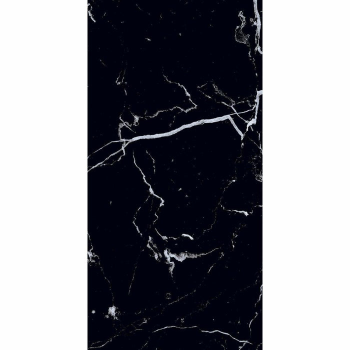 Splendour Genova 600x300 Black Polished Marble Effect Tiles - Unbeatable Bathrooms