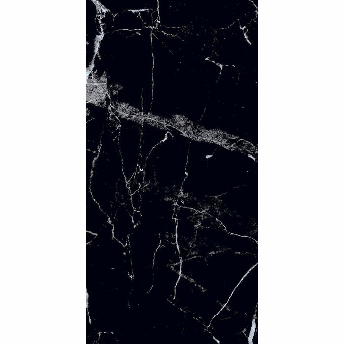 Splendour Genova 600x300 Black Polished Marble Effect Tiles - Unbeatable Bathrooms