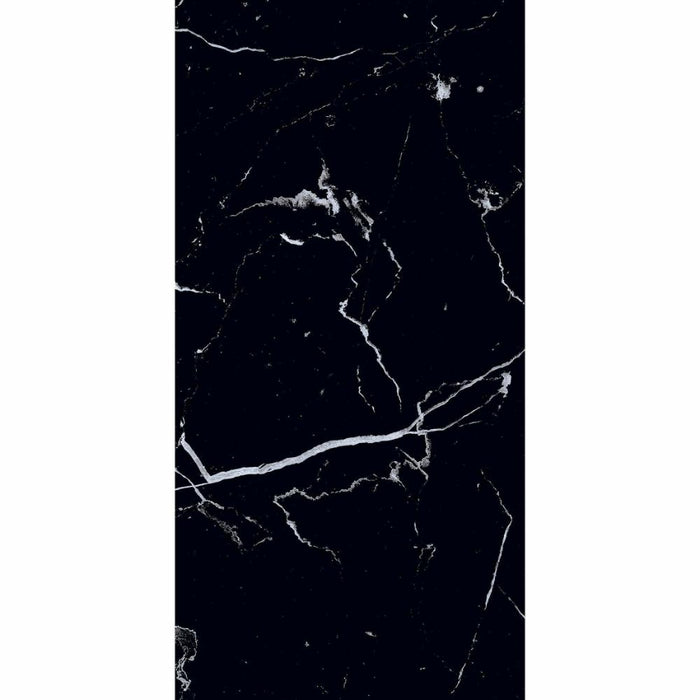 Splendour Genova 600x300 Black Polished Marble Effect Tiles - Unbeatable Bathrooms
