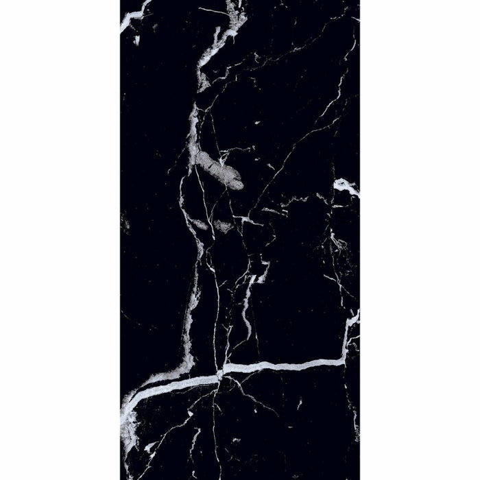 Splendour Genova 600x300 Black Polished Marble Effect Tiles - Unbeatable Bathrooms