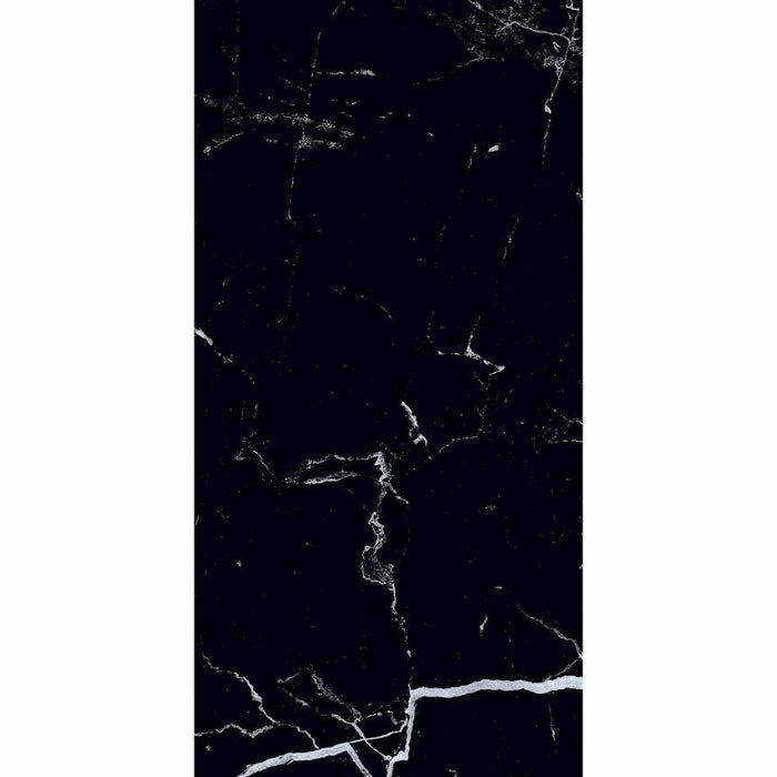 Splendour Genova 600x300 Black Polished Marble Effect Tiles - Unbeatable Bathrooms