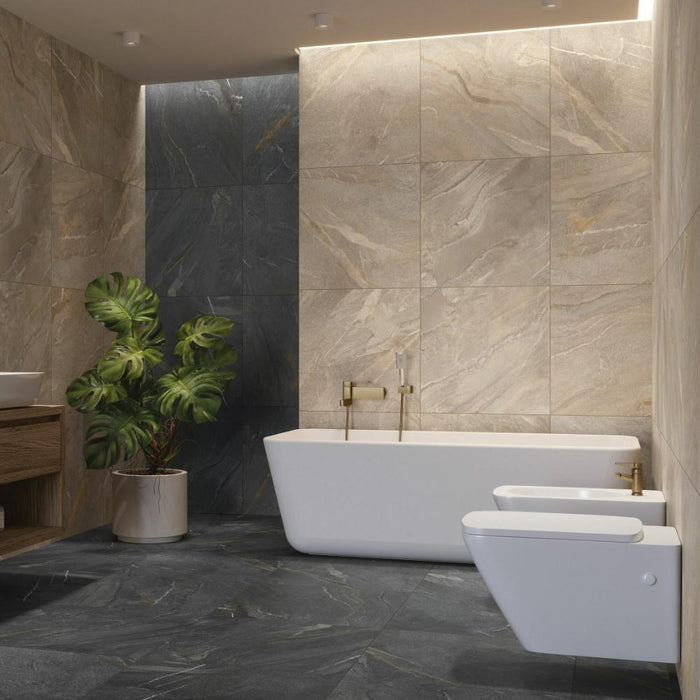 Splendour Granby 597x597 Stone Effect Wall And Floor Tiles - Unbeatable Bathrooms