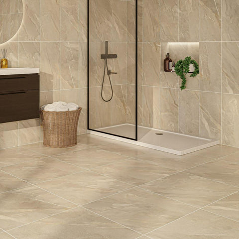 Splendour Granby 597x597 Stone Effect Wall And Floor Tiles - Unbeatable Bathrooms