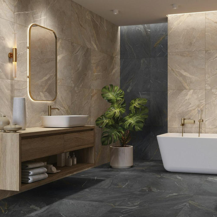 Splendour Granby 597x597 Stone Effect Wall And Floor Tiles - Unbeatable Bathrooms