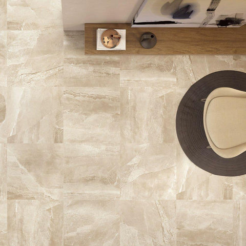 Splendour Kashmir 600x600 Hueso Pulido/Leviglass Marble Effect Tile - Unbeatable Bathrooms