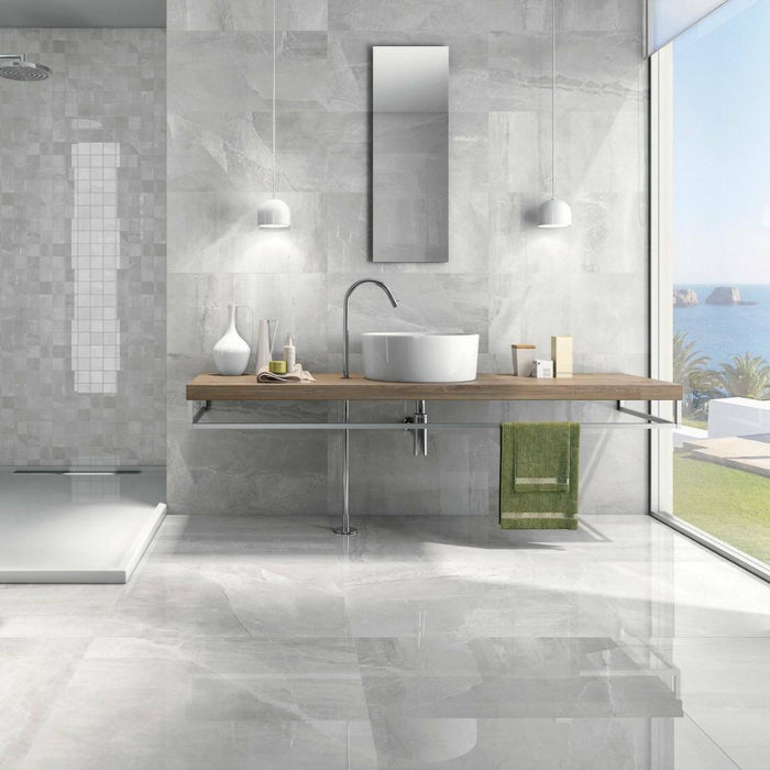 Splendour Kashmir 600x300 Perla Rec/Matt Marble Effect Tiles - Unbeatable Bathrooms