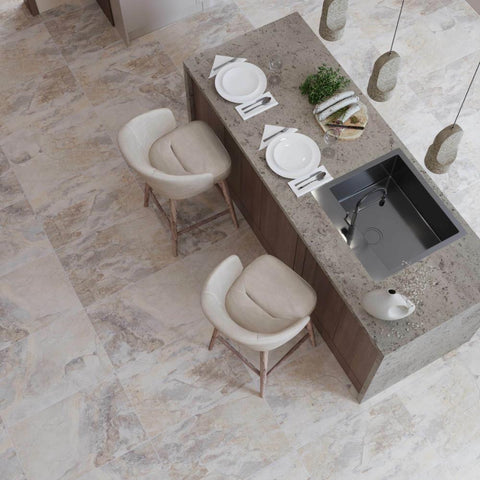 Splendour Keystone 600x400 Cream Stone Effect Tiles - Unbeatable Bathrooms