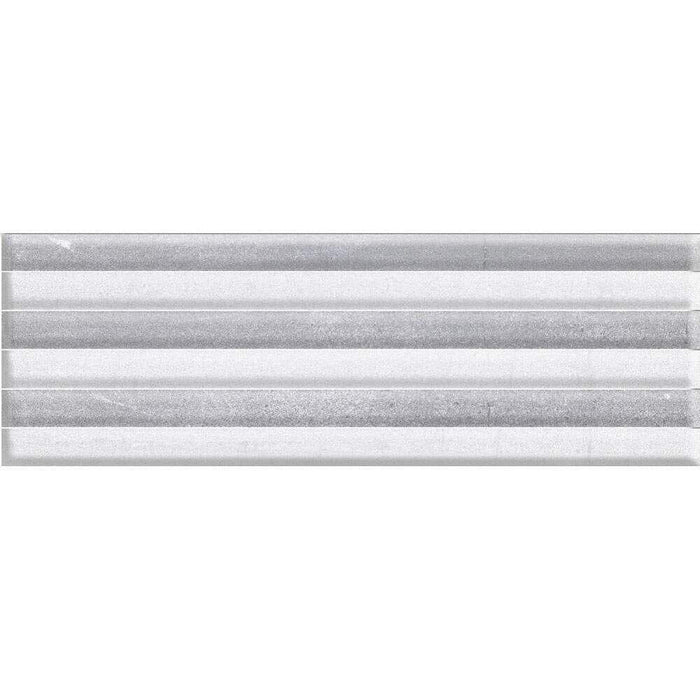 Splendour Kite 600x200 Stripe Relieve Decor Gris Stone Effect Tiles - Unbeatable Bathrooms