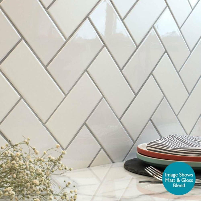 Splendour Liso 150x75 Blanco White Brillo Metro Tiles - Unbeatable Bathrooms
