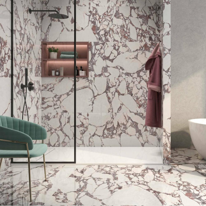 Splendour Lux 1200x600 Viola Marble Effect Tiles - Unbeatable Bathrooms