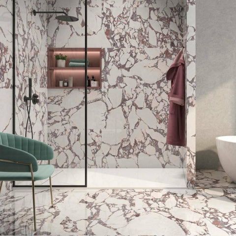 Splendour Lux 1200x600 Viola Marble Effect Tiles - Unbeatable Bathrooms