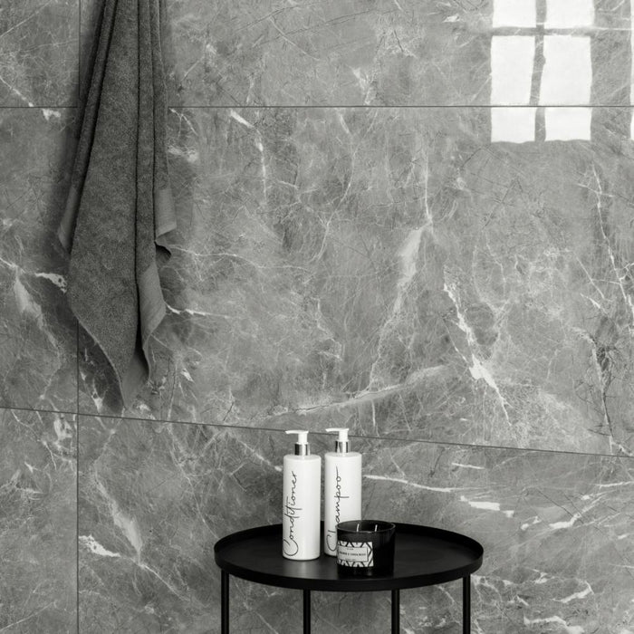 Splendour Makrana 600x300 Polished Marble Effect Tiles - Unbeatable Bathrooms