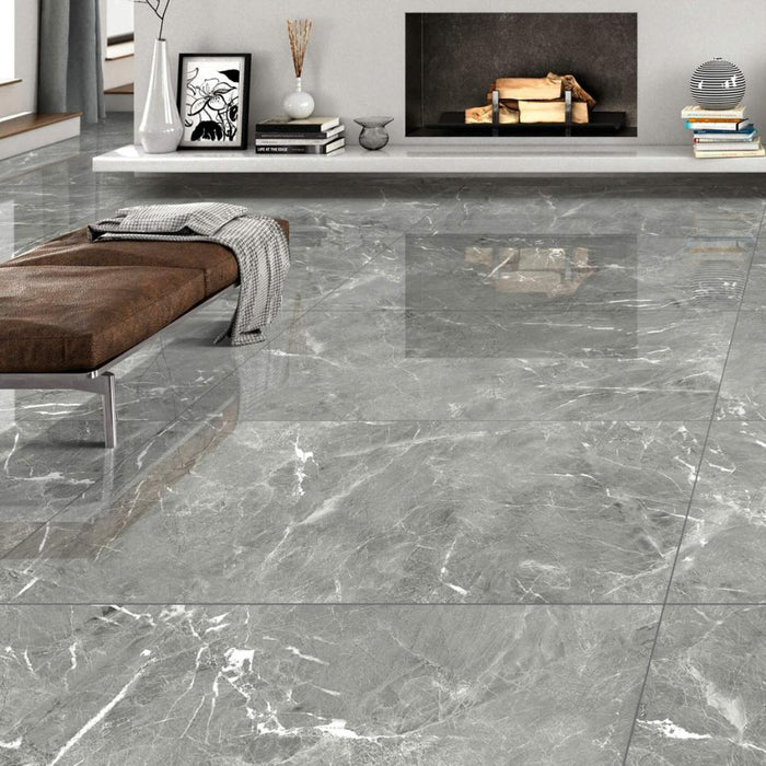 Splendour Makrana 1200x600 Polished Marble Effect Tiles - Unbeatable Bathrooms