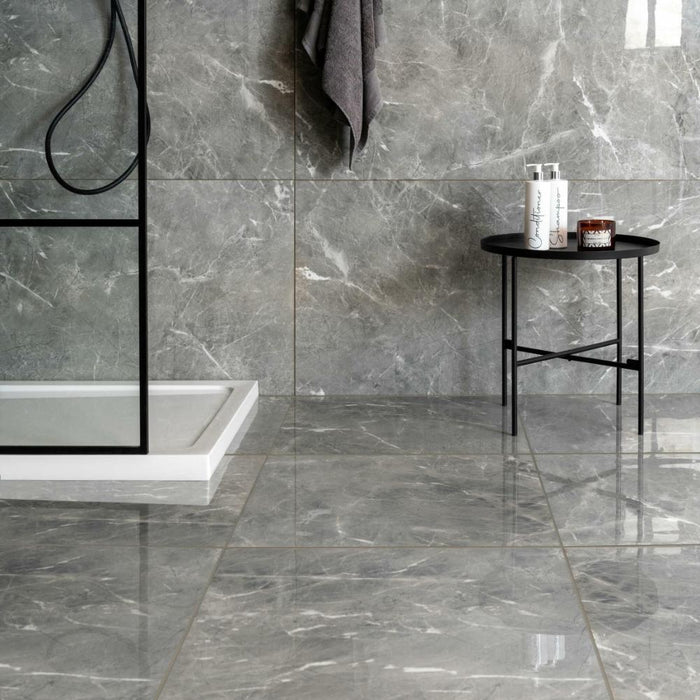 Splendour Makrana 600x600 Polished Marble Effect Tiles - Unbeatable Bathrooms
