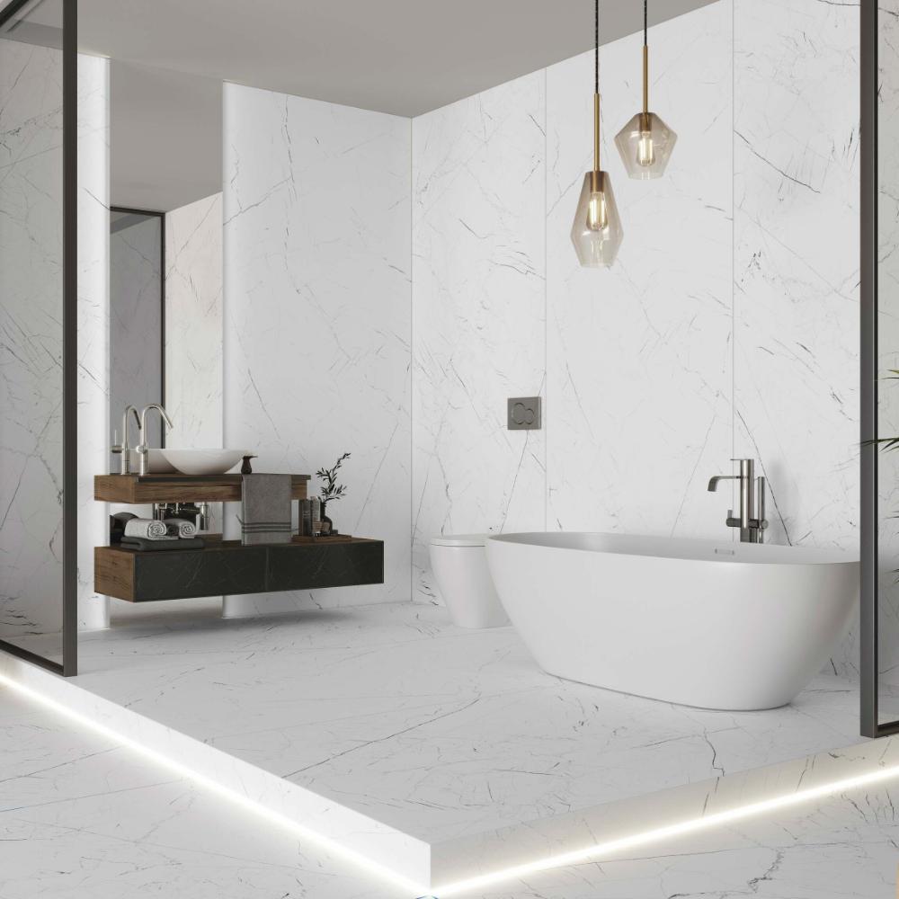 Splendour Matt Marmo 1197x597 Thassos White Porcelain Tiles
