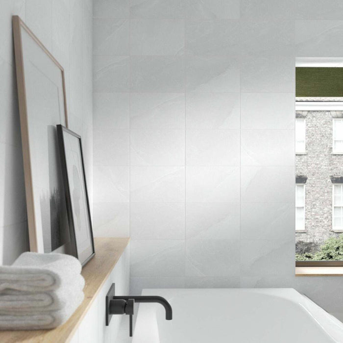 Splendour Melford 300x200 Light Grey Satin Stone Effect Tiles - Unbeatable Bathrooms