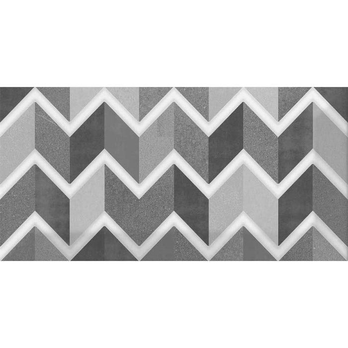 Splendour Metro 150x75 Patchwork Black & White Tiles - Unbeatable Bathrooms