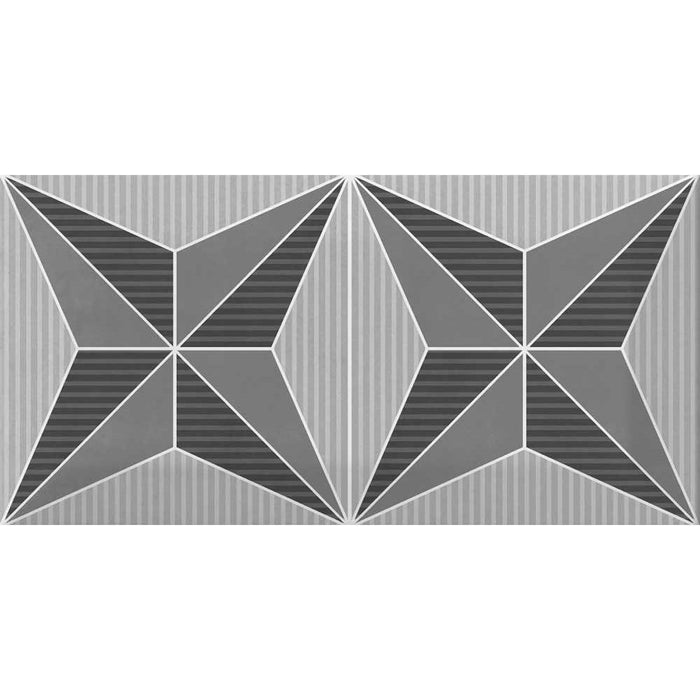 Splendour Metro 150x75 Patchwork Black & White Tiles - Unbeatable Bathrooms