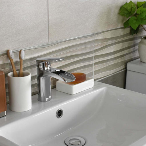 Splendour Milos 500x200mm Relieve Decor Mix Gris Stone Effect Tiles - Unbeatable Bathrooms