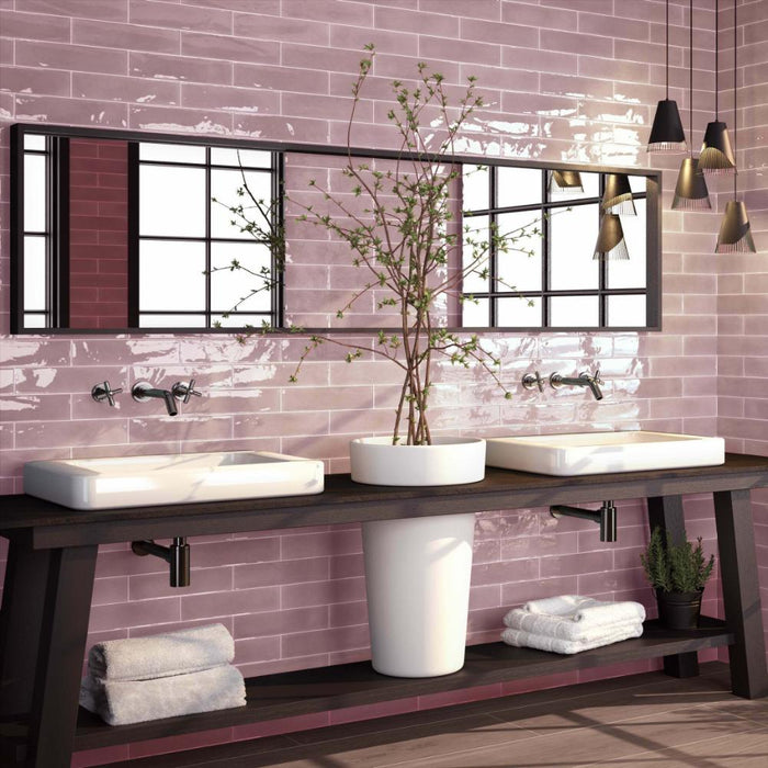 Splendour Opal 300x75Pink Gloss Wall Tiles - Unbeatable Bathrooms