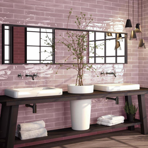 Splendour Opal 300x75Pink Gloss Wall Tiles - Unbeatable Bathrooms