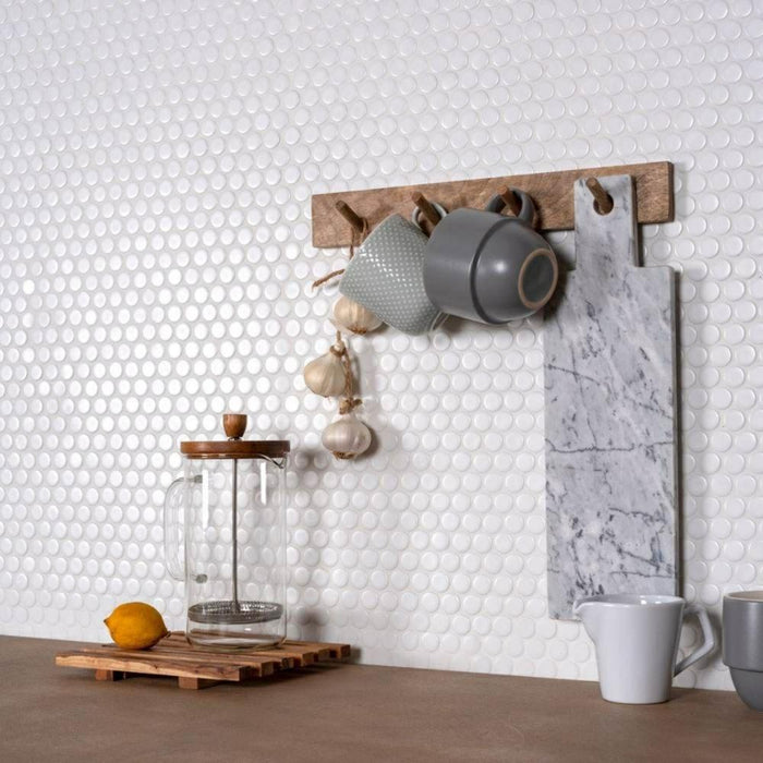 Splendour Pixel White Herringbone Gloss 22x73 - Unbeatable Bathrooms