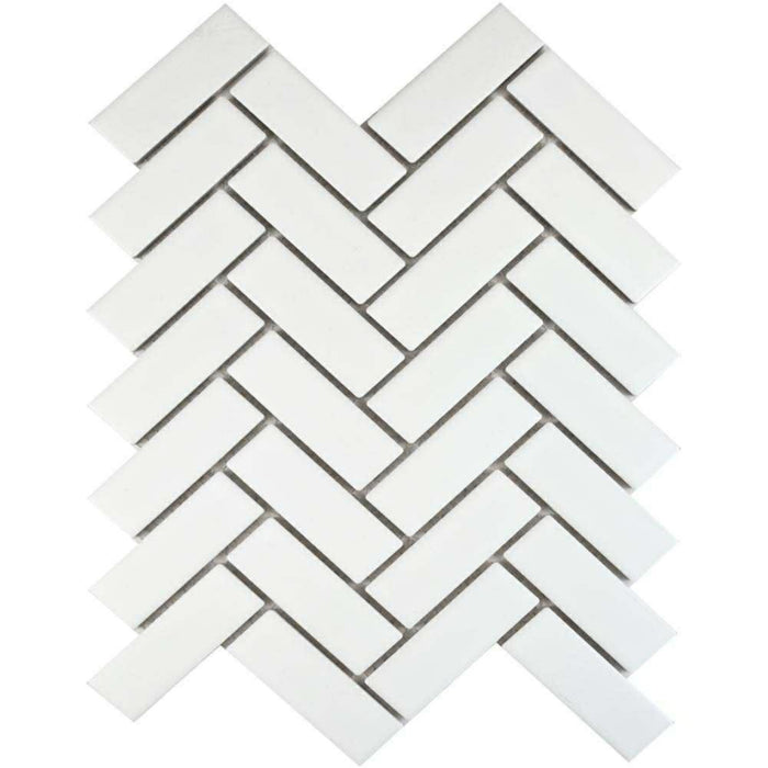 Splendour Pixel 316x277 White Herringbone Matt Tiles - Unbeatable Bathrooms