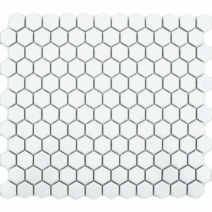 Splendour Pixel 300x260 White Hexagon Gloss Tiles - Unbeatable Bathrooms