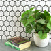 Splendour Pixel 282x325 White Hexagon Gloss Tiles - Unbeatable Bathrooms