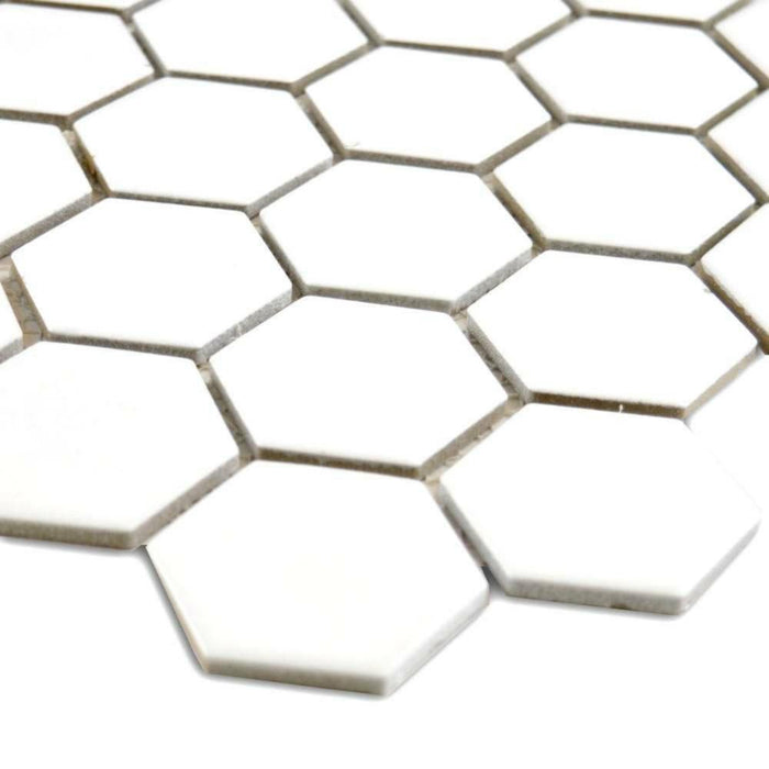 Splendour Pixel 325x282 White Hexagon Matt Tiles - Unbeatable Bathrooms